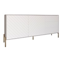 Комод с золотыми металлическими ножками LION Амарант 168x40x76,5 см Кашемир/Белый (LION-041959)