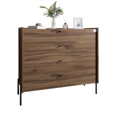 Комод із 4 шухлядами LION Wood із чорними ніжками 100х90х45 см Дуб Ліворно (LION-042979)