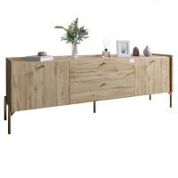 Тумба под телевизор с ящиками LION Wood с золотыми ножками 180х50х40 см Дуб Аппалачи (LION-043112)