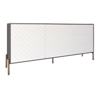 Комод с золотыми металлическими ножками LION Амарант 168x40x76,5 см Антрацит/Белый (LION-041950)