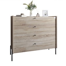Комод із 4 шухлядами LION Wood із чорними ніжками 100х90х45 см Дуб Сонома (LION-042980)