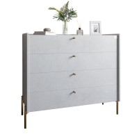 Комод с 4 ящиками LION Wood с золотыми ножками 100х90х45 см Бетон style (LION-042959)