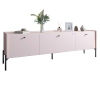 Тумба под телевизор на 3 ящика LION Wood с черными ножками 160х65х40 см Розовый (LION-043103)