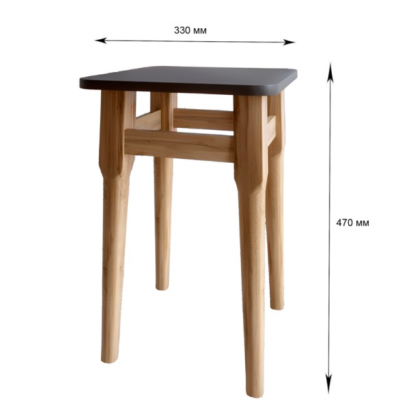 2 табурета на кухню Майами кромка ПВХ 2 мм Антрацит (LION-041260) ТОП