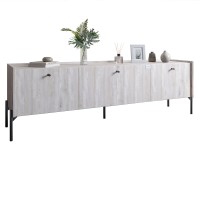 Тумба під телевізор на 3 шухляди LION Wood з чорними ніжками 160х65х40 см Самоа Димчастий (LION-043104)
