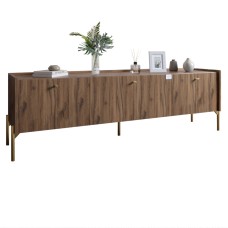 Тумба під телевізор на 3 шухляди LION Wood з золотими ніжками 160х65х40 см Дуб Ліворно (LION-042993)