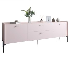 Тумба під телевізор з шухлядами LION Wood з чорними ніжками 180х50х40 см Рожевий (LION-043133)