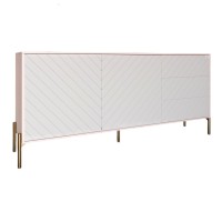 Комод с золотыми металлическими ножками LION Амарант 168x40x76,5 см Розовый/Белый (LION-041962)