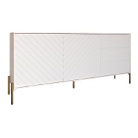 Комод с золотыми металлическими ножками LION Амарант 168x40x76,5 см Самоа Дымчатый/Белый (LION-041952)