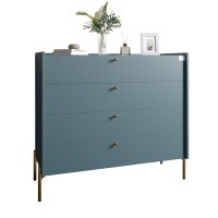 Комод із 4 шухлядами LION Wood із золотими ніжками 100х90х45 см Граніт сірий (LION-042961)