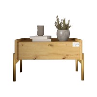 Тумба прикроватная LION Wood с одним ящиком Дуб Артизан (золотые ножки) (LION-041316)