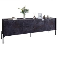 Тумба под телевизор с ящиками LION Wood с черными ножками 180х50х40 см Бетон темный (LION-043124)
