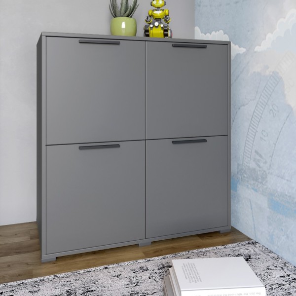 Тумба чотирьохдверна LION Краш 82x43x86 см 82x43x86 см Антрацит (LION-041753)