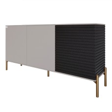 Комод закритий у вітальню на золотих металевих ніжках LION Грей 154x38x76,5 см Кашемір/Асфальт (LION-041828)