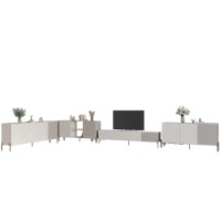 Комплект модульный для гостиной LION Грей 4 элемента с золотыми металлическими ножками Бетон Style/Кашемир (LION-042858)