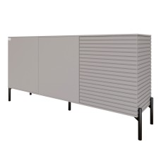 Комод закритий у вітальню на чорних металевих ніжках LION Грей 154x38x76,5 см Кашемір/Кашемір (LION-041813)