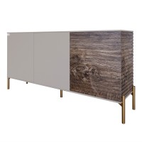 Комод закритий у вітальню на золотих металевих ніжках LION Грей 154x38x76,5 см Кашемір/Дерево (LION-041843)