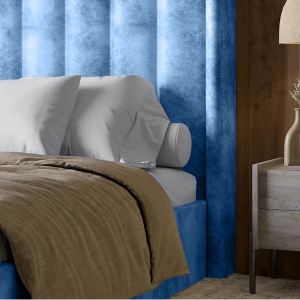 Двоспальне ліжко LION Ніно 180x200 см SILK 503 Темно-синій (LION-041395)