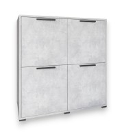 Тумба четырехдверная LION Краш 82x43x86 см Бетон (LION-041765)