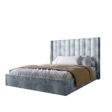 Двоспальне ліжко з підйомним механізмом LION Ніно 160x200 см SILK 301 Димчастий (LION-045058)