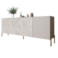 Комод на золотих металевих ніжках LION Грей 204x38x76,5 см Бетон/Кашемір (LION-042639) Комод на золотих металевих ніжках LION Грей 204x38x76,5 см Бетон/Кашемір (LION-042639)