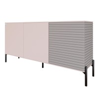 Комод закритий у вітальню на чорних металевих ніжках LION Грей 154x38x76,5 см Рожевий/Кашемір (LION-041815)