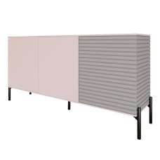 Комод закритий у вітальню на чорних металевих ніжках LION Грей 154x38x76,5 см Рожевий/Кашемір (LION-041815)