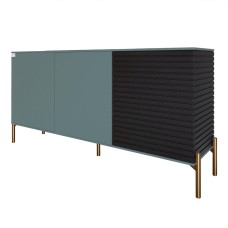 Комод закритий у вітальню на золотих металевих ніжках LION Грей 154x38x76,5 см Граніт сірий/Асфальт (LION-041822)