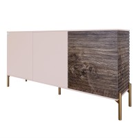 Комод закритий у вітальню на золотих металевих ніжках LION Грей 154x38x76,5 см Рожевий/Дерево (LION-041845)