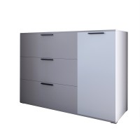 Комод LION Краш с тремя выдвижными ящиками и закрытыми полками Кашемир/Нимфея альба (LION-044146)