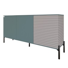 Комод закритий у вітальню на чорних металевих ніжках LION Грей 154x38x76,5 см Граніт сірий/Кашемір (LION-041807)