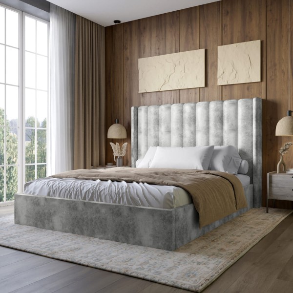 Двоспальне ліжко з підйомним механізмом LION Ніно 180x200 см SILK 101 Бежевий (LION-045021)