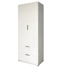 Шкаф распашный двухдверный LION Краш с 2 ящиками Бетон style (LION-044007)