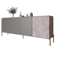 Комод на золотых металлических ножках LION Грей 204x38x76,5 см Антрацит/Камень (LION-042683)
