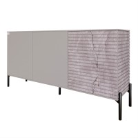 Комод закрыт в гостиную на черных металлических ножках LION Грей 154x38x76,5 см Кашемир/Камень (LION-041798)