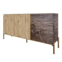 Комод закритий у вітальню на золотих металевих ніжках LION Грей 154x38x76,5 см Дуб Аппалачі/Дерево (LION-041838)