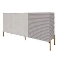 Комод закритий у вітальню на золотих металевих ніжках LION Грей 154x38x76,5 см Бетон Style/Кашемір (LION-041864)