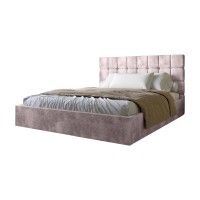 Двуспальная деревянная кровать с мягким изголовьем LION Пикси Silk 402 (Лотус) 180х200 см (LION-044266)