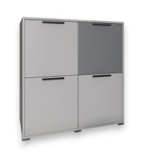 Тумба чотирьохдверна LION Краш 82x43x86 см Кашемір/Антрацит (LION-041770)