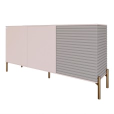 Комод закритий у вітальню на золотих металевих ніжках LION Грей 154x38x76,5 см Рожевий/Кашемір (LION-041875)