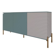 Комод закритий у вітальню на золотих металевих ніжках LION Грей 154x38x76,5 см Граніт сірий/Кашемір (LION-041867)