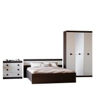 Спальня Соната Еверест Комплект 13 (модульна - 3 елементи) венге темний + білий (DTM-2617)