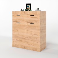 Комод з дверцятами та ящиком Еверест Соната-4 80х38х94 дуб крафт золотий (DTM-2700)