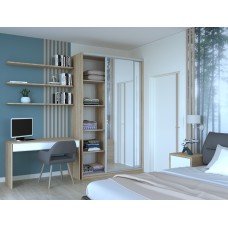 Шкаф-купе двухдверный Doros Сити 24 140х60х240 см Дуб сонома/2 Зеркала (DRS-011051)