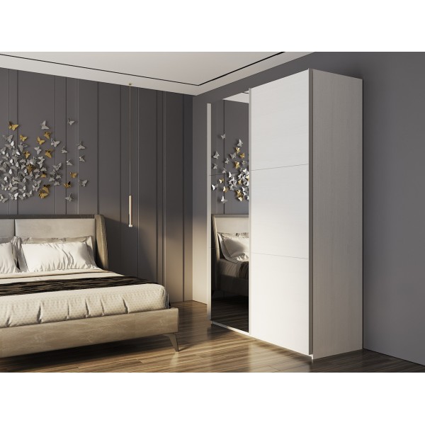 Шафа-купе двохдверна Doros G-Caiser 160х60х240 см Білий/Дзеркало (DRS-011011)