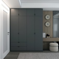 Шафа розпашна с антресолью Doros Лукас 180х50х240 см Графіт (DRS-011192)