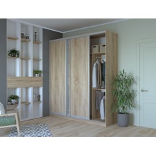 Шкаф-купе трехдверный Doros Сити 24 208х60х240 см Дуб сонома/1 Зеркало (DRS-011052)