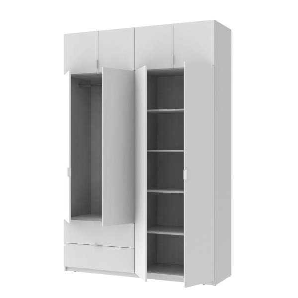 Шафа розпашна с антресолью Doros Лукас 160х50х240 см Білий (DRS-011193)