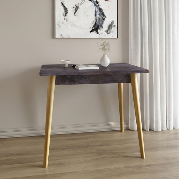 Обідній стіл LION Маямі-2 дерев'яні ніжки Бетон темний (LION-041179)