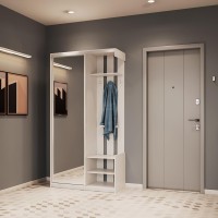Передпокій з дзеркалом Doros City One Door 110х45х210 см Білий (DRS-011404)